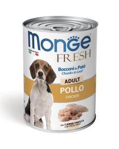 Monge Fresh Cane Bocconi in Paté Pollo 400 gr