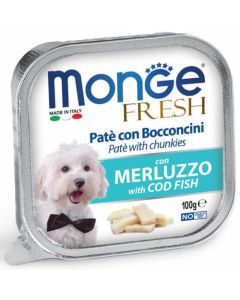 Monge Fresh Cane Patè con Bocconcini Merluzzo 100 gr