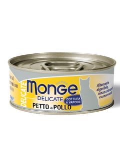 Monge Delicate Gatto Adult Pezzetti di Petto di Pollo Lattina 80 gr 