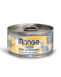 Monge Dog Pezzetti di Pollo con Formaggio Lattina 95 gr