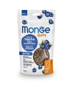 Monge Gift Gatto Kitten Meat Minis di Trota con Mirtilli 50 gr