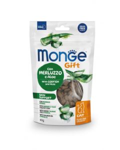 Monge Gift Gatto Skin Support Filled and Crunchy di Merluzzo con Aloe 60 gr