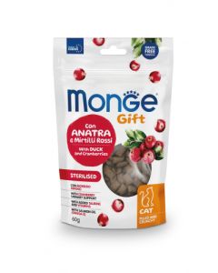 Monge Gift Gatto Sterilised Filled and Crunchy di Anatra con Mirtilli Rossi 60 gr