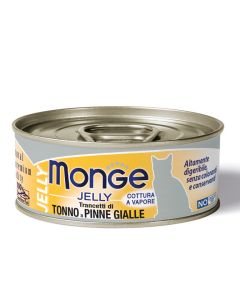 Monge Jelly Gatto Adult Trancetti di Tonno a Pinne Gialle Lattina 80 gr 