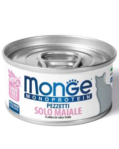 Monge Monoproteico Gatto Pezzetti Solo Maiale Lattina 80 gr