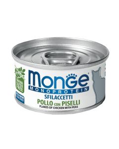 Monge Monoproteico Gatto Sfilaccetti Pollo con Piselli Lattina 80 gr