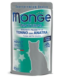 Monge Natural Gatto Adult Pezzetti di Tonno con Anatra Busta 80 gr