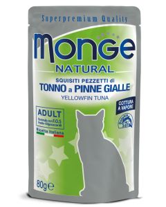 Monge Natural Gatto Adult Pezzetti di Tonno a Pinne Gialle Busta 80 gr