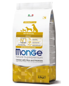 Monge Superpremium Cane Adult All Breeds Monoprotein Pollo Riso e Patate Crocchette