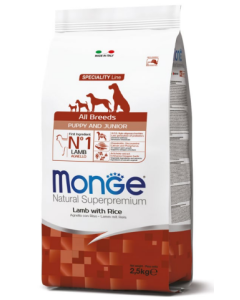 Monge Superpremium Cane Puppy e Junior All Breeds Agnello e Riso Crocchette