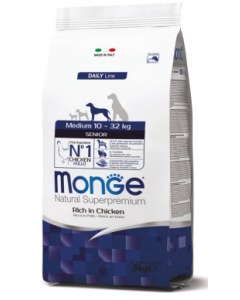 Monge Superpremium Cane Senior Medium al Pollo Crocchette 3 kg