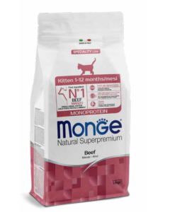 Monge Superpremium Gatto Kitten Monoprotein al Manzo Crocchette