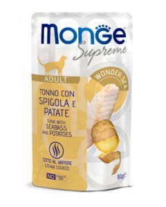 Monge Supreme Gatto Adult Tonno con Spigola e Patate Busta 80 gr