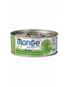 Monge Supreme Gatto Senior Tonno con Riso Integrale e Tè Verde Matcha Lattina 80 gr 