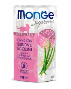 Monge Supreme Gatto Sterilizzato Tonno con Quinoa e Fagiolini Busta 80 gr