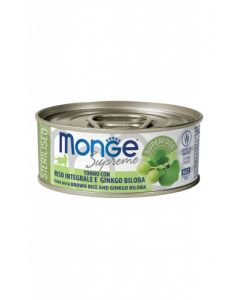 Monge Supreme Gatto Sterilizzato Tonno con Riso Integrale e Ginkgo Biloba Lattina 80 gr