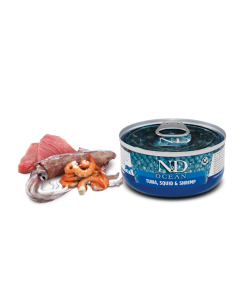 Farmina N&D Ocean Gatto Adult Tonno Calamaro Gamberetto Lattina 70 gr