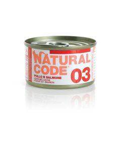 Natural Code 03 Gatto Adulto Pollo e Salmone Lattina 85 gr