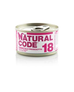 Natural Code 18 Gatto Adulto Tonnetto e Prosciutto Lattina 85 gr