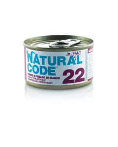 Natural Code 22 Gatto Adulto Tonno e Fegato di Manzo in Jelly Lattina 85 gr