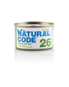 Natural Code 26 Gatto Adulto Tonno e Tacchino in Jelly Lattina 85 gr