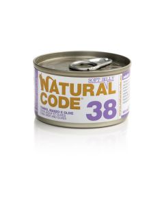 Natural Code 38 Gatto Adulto Tonno con Manzo e Olive in Jelly Lattina 85 gr