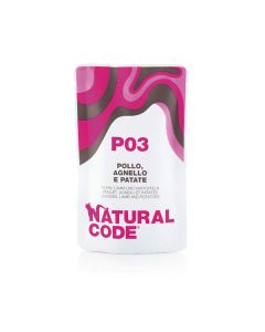 Natural Code P03 Gatto Adulto Pollo, Agnello e Patate Busta 70 gr