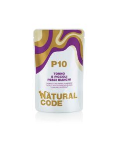 Natural Code P10 Gatto Adulto Tonno e Piccoli Pesci Bianchi Busta 70 gr