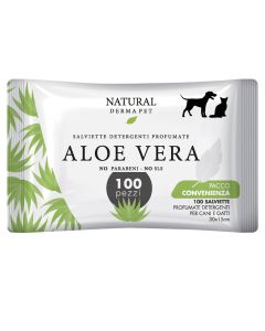 Natural Derma Pet Salviette Aloe Vera - Confezione da 100 pezzi