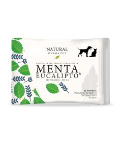 Natural Derma Pet Salviette Menta ed Eucalipto - Confezione da 35 pezzi