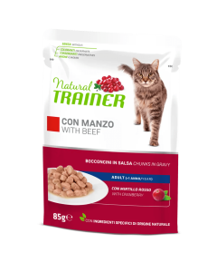 Trainer Natural Gatto Adulto Bocconcini di Manzo in Salsa Busta 85 gr