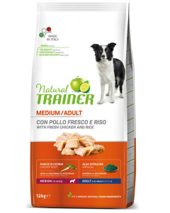 Natural Trainer Cane Adult Medium con Pollo Fresco e Riso Crocchette