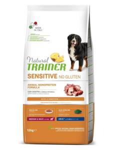 Natural Trainer Cane Adult Medium e Maxi Sensitive No Gluten Monoproteico Anatra Crocchette 