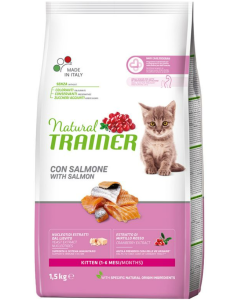 Natural Trainer Gatto Kitten con Salmone Crocchette