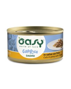 Oasy Caprice Gatto Adulto Dadini in Salsa con Pollo Lattina 85 gr