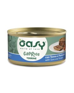 Oasy Caprice Gatto Adulto Terrine con Tonno e Pomodoro Lattina 85 gr