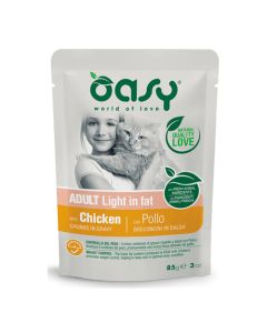 Oasy Gatto Adulto Light in Fat Bocconcini con Pollo in Salsa Busta 85 gr