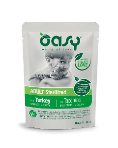 Oasy Gatto Sterilizzato Bocconcini con Tacchino in Salsa Busta 85 gr