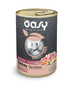 Oasy Grain Free Formula Cane Adult Medium/Large Tacchino con Verdure Lattina 400 gr