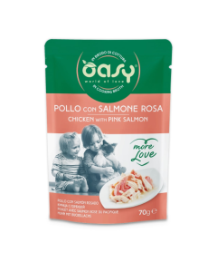 Oasy More Love Gatto Adulto Pollo con Salmone Rosa Busta 70 gr