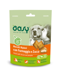 Oasy Snack Cane Biscotti Ripieni con Formaggio e Zucca 80 gr