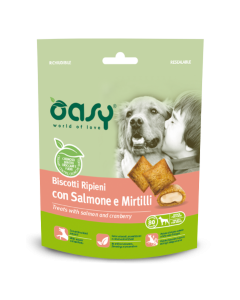 Oasy Snack Cane Biscotti Ripieni con Salmone e Mirtilli 80 gr