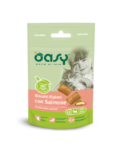 Oasy Snack Gatto Biscotti Ripieni con Salmone 60 gr