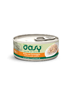 Oasy Specialità Naturale Gatto Adulto Pollo con Formaggio Lattina 70 gr