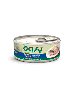 Oasy Specialità Naturale Gatto Adulto Tonno con Sardine Lattina 70 gr