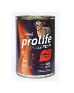 Prolife Dual Fresh Cane Adult Medium/Large Manzo e Oca Lattina 400 gr