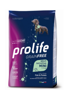 Prolife Grainfree Cane Adult Mini Sensitive Monoproteico Pesce Crocchette