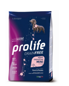 Prolife Grainfree Cane Adult Mini Sensitive Monoproteico Maiale Crocchette