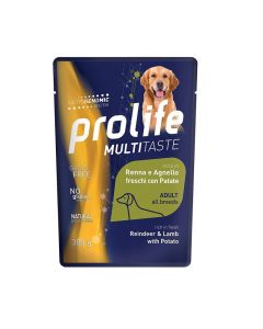 Prolife Multitaste Cane Adult All Breeds Renna e Agnello con Patate Busta 300 gr