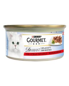 Purina Gourmet Diamant Gatto Adulto Sfilaccetti di Vitello Naturale Lattina 85 gr